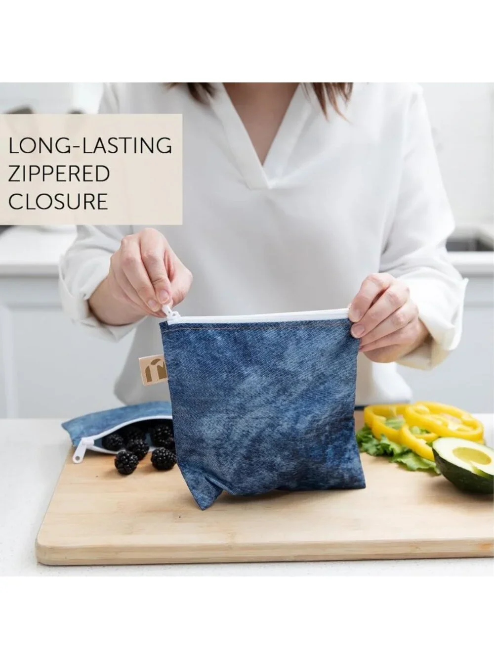 Reusable Sandwich & Snack Bags for Kids & Adults - Washable, Waterproof, 4-Pack